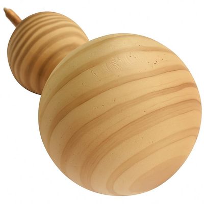 Kit 3 Ganchos Cabideiros de Parede Esfera em Madeira Maciça Pinus Cor Natural
