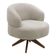 Poltrona Decorativa Orgânica Living Have Base Madeira Giratória Bouclê Bege - Desk Design