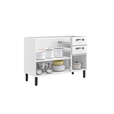 Balcão de Cozinha Itatiaia New Premium Aço 3 Portas 2 Gavetas Sem Tampo Branco