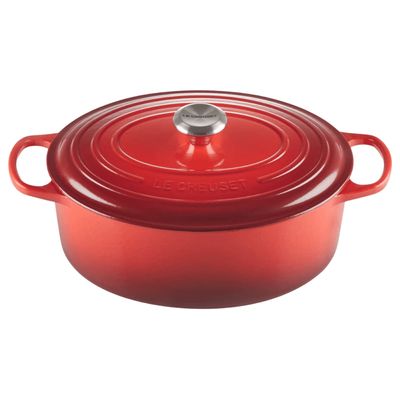 KIT LE CREUSET PANELA OVAL 31CM E FRIGIDEIRA SKILLET 23CM VERMELHO