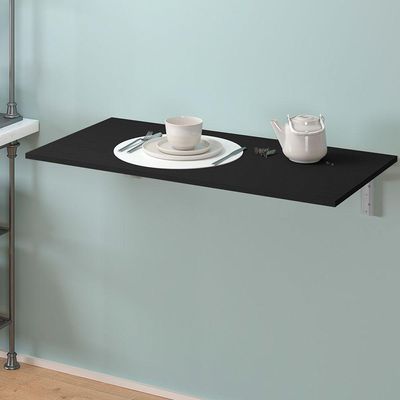 Kit 04 Pares Suporte Para Mesa Dobrável Retrátil 30 cm H02 Mão Francesa Preto - Lyam
