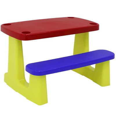 Mesinha Infantil com Banco Tramontina Escolar Mesa Atividades Brincar Plástico Colorido +2 anos