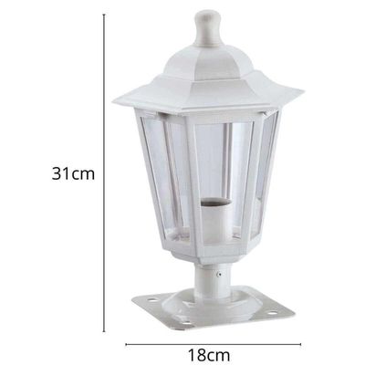 Kit 4 Balizadores Jardim Muro em Alumínio Luminária Externa Clássica Lente Transparente Dital