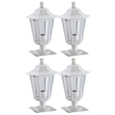 Kit 4 Balizadores Jardim Muro em Alumínio Luminária Externa Clássica Lente Transparente Dital