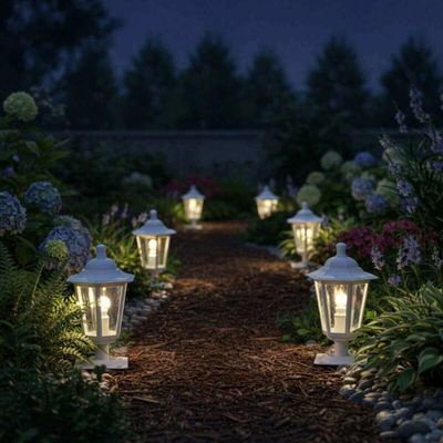 Kit 4 Balizadores Jardim Muro em Alumínio Luminária Externa Clássica Lente Transparente Dital
