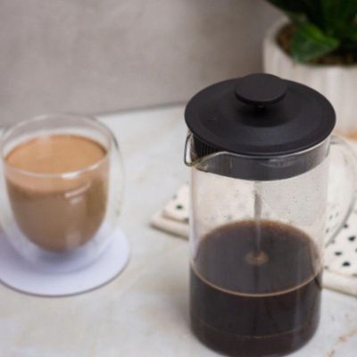 Cafeteira Francesa 600 Ml Em Vidro E Tampa De Plástico Preta Lyor
