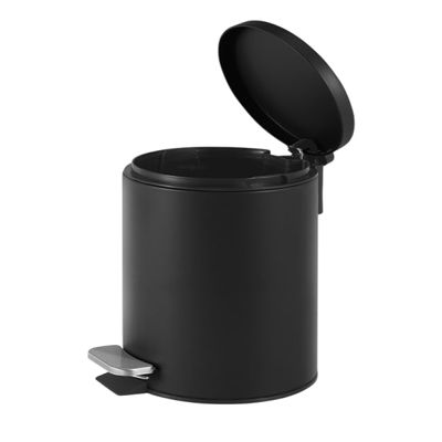 Lixeira Redonda com Pedal Multiuso Aço 3 litros - Preto Matte