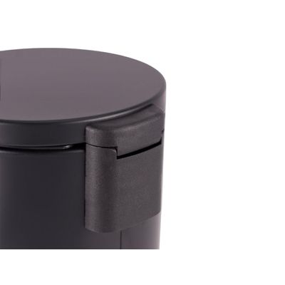 Lixeira Redonda com Pedal Multiuso Aço 3 litros - Preto Matte