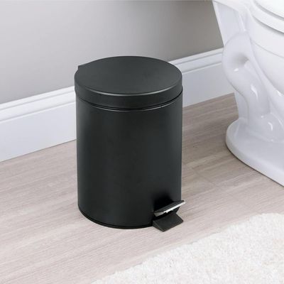 Lixeira Redonda com Pedal Multiuso Aço 3 litros - Preto Matte