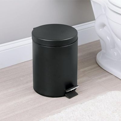 Lixeira Redonda com Pedal Multiuso Aço 3 litros - Preto Matte