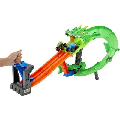 Pista Hot Wheels Monster Trucks Destruição Do Dragão Mattel
