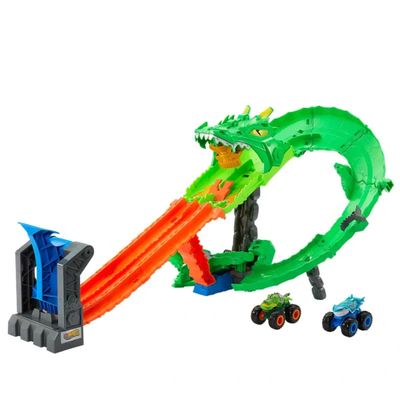 Pista Hot Wheels Monster Trucks Destruição Do Dragão Mattel