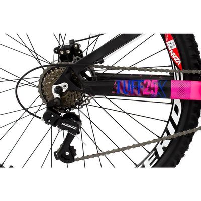 Bicicleta X TUFF25 Freeride Aro 26 Preto Rosa 21V Viking