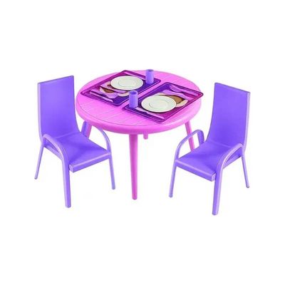 Kit Cozinha Infantil Rosa com Boneca Cadeira Mesa Armário