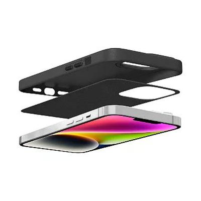 Kit Capa Couro Dual Preta e Pelicula Coverage 5D Pro Preta para iPhone 15 Plus - Gshield