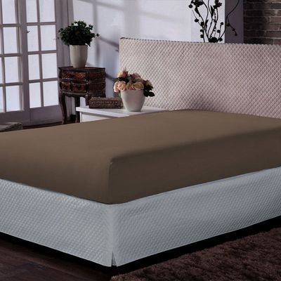 Lençol Queen Portallar Malha 100% Algodão Premiun Classic Cotton Cappucino