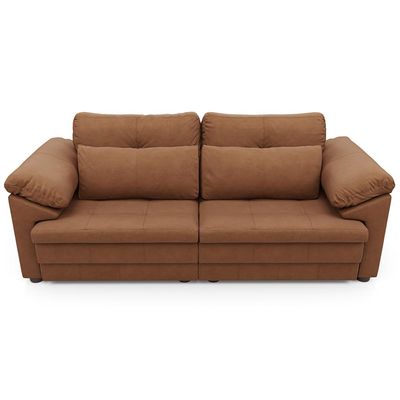 Sofá Retrátil Para Sala de Estar 3 Lugares 250cm Riza S03 Couro Soft Mel - Lyam Decor
