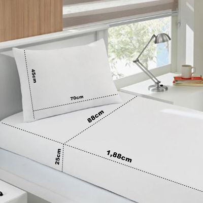 Jogo de Cama Buettner Solteiro Malha Basic Liso 2 Peças Branco