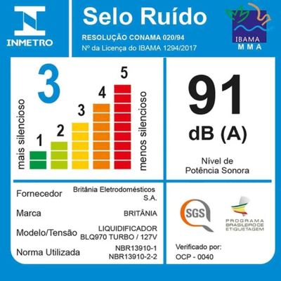 Liquidificador Portátil Britânia Turbo 2.6L Preto 110V Blq970