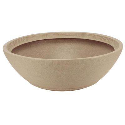 Vaso com Prato para Plantas Tramontina Indi 22cm Polietileno Concreto Areia Suculenta Bonsai Flores