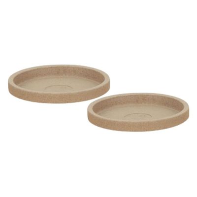 Kit 2 Pratos Pequenos para Vaso de Flor Tramontina Plástico Reciclável Granito Areia Jardim