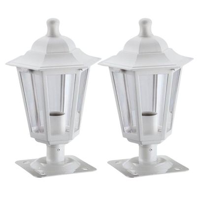 Kit 2 Balizadores para Jardim Luminária Externa em Alumínio Lente Transparente Clássico Grega Dital