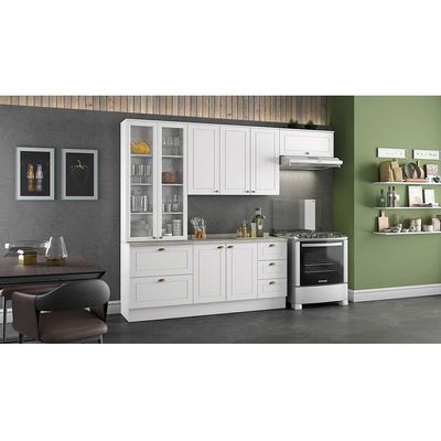 Balcão para Pia 120 cm 2 Portas 3 Gavetas Americana C353 Henn Branco