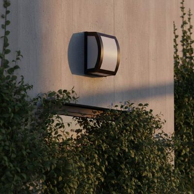 Arandela Oval de Parede Injetada em Termoplástico Marrom 1 Lâmpada E27 Lente Leitosa Luminária Smart Dital