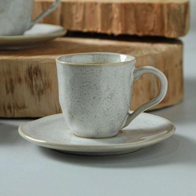 Conjunto De Xícara De Cafezinho Com Pires 06 Peças Orgânico Latte Porto Brasil