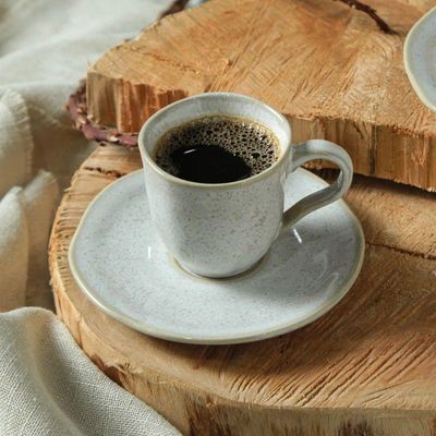 Conjunto De Xícara De Cafezinho Com Pires 06 Peças Orgânico Latte Porto Brasil