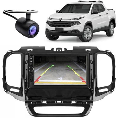 Central Multimídia 2 Din Mp5 Fiat Toro Câmera Moldura Bp