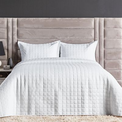 Cobre Leito Matelassê Percal 300 fios Basic Casal Padrão 03 Peças 100% Poliéster - Branco