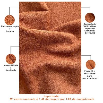 Tecido Rústico Bouclê Terracota Para Poltrona Puff Cabeceira Estofados Decoração T02 Metro - Lyam