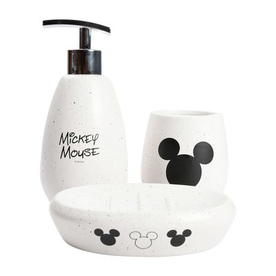 Kit Dispenser Ceramica 3 Peças CV245186 Mickey