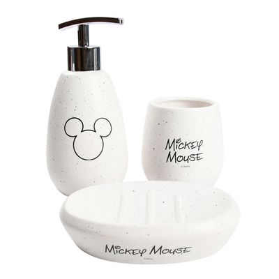 Kit Dispenser Ceramica 3 Peças CV245186 Mickey