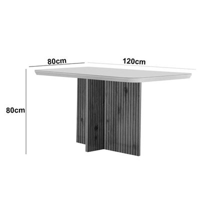 Mesa Olímpia 120cm Em Mdf E 4 Cadeiras Athenas Moderna