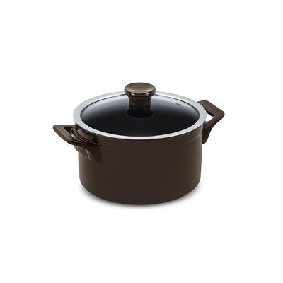 Jogo De Panelas De Cerâmica Clear 5 Peças Chocolate Ceraflame