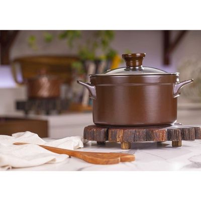 Jogo De Panelas De Cerâmica Clear 5 Peças Chocolate Ceraflame