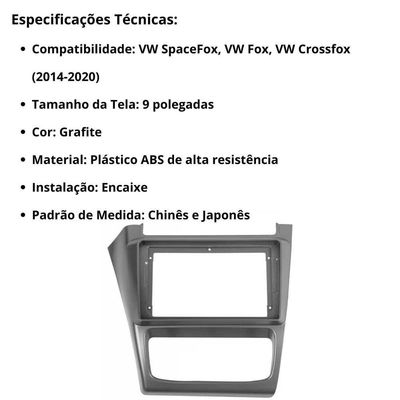 Central Multimídia Android 2 Din Spacefox Moldura 9 Câmera Ré
