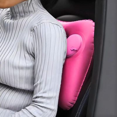Travesseiro Almofada De Viagem Inflável E Portátil - Rosa