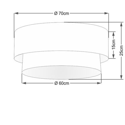 Plafon Duplo Cilíndrico Vivare Md-3064 Cúpula Em Tecido 70x60cm - Bivolt Café 127/220v