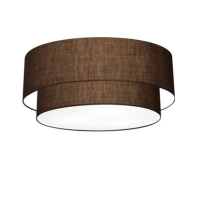 Plafon Duplo Cilíndrico Vivare Md-3064 Cúpula Em Tecido 70x60cm - Bivolt Café 127/220v