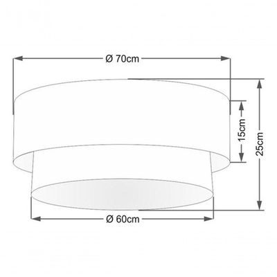 Plafon Duplo Cilíndrico Vivare Md-3064 Cúpula Em Tecido 70x60cm - Bivolt Café 127/220v