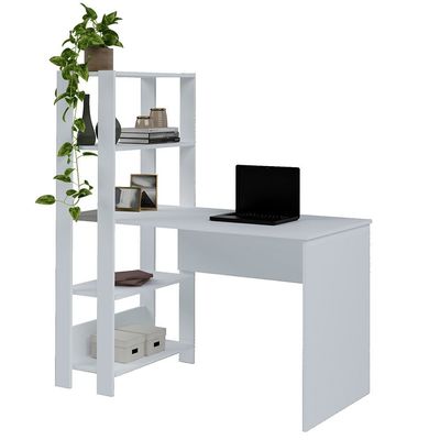 Mesa para Computador Match com 3 Prateleiras Artely Branco