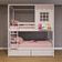 Beliche Casinha Reta 02 Gavetas Rosa Madeira Maciça Branco/ Rosa Housin