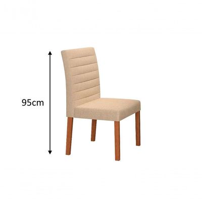 Conjunto Ibiza Com 4 Cadeiras E Base Goiás Bm Tubulares Cinamomo-linho 303