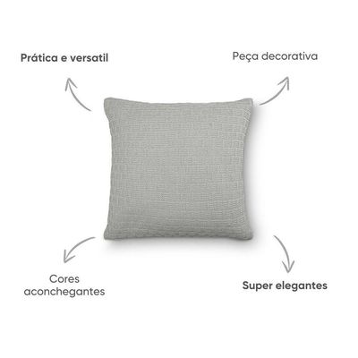 Capa De Almofada Decorativa Tricot Golden Com Zíper Prata