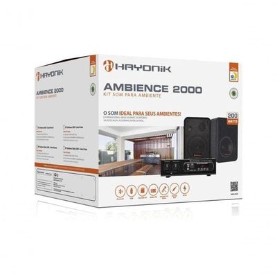 Kit De Som Para Ambiente Hayonik Ambience 2000 V2 Preto