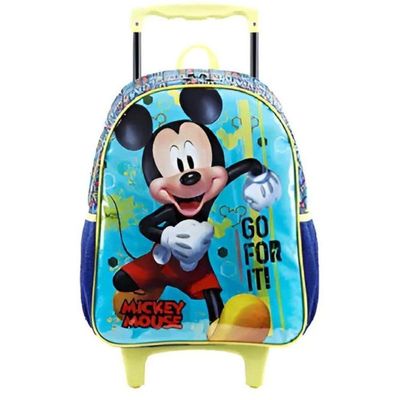 Mochila Mickey Mouse Disney Reforçada Resistente Com Rodinhas 16' - Mickey Mouse - Xeryus 11600