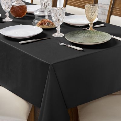 Toalha de Mesa Térmica PVC Impermeável 6 Cadeiras 1,40 x 2,00m PVC e Polietileno - Preto